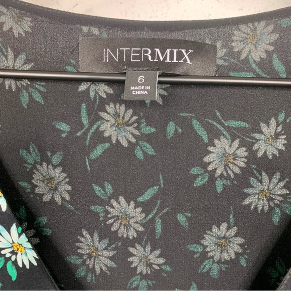 Intermix Long Midi Silk Deep VNeck Floral Dress Size 6 - Picture 15 of 15